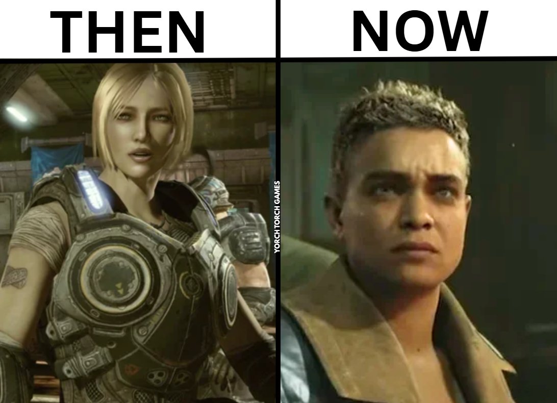 BlazeonOfficial's tweet photo. Gears of War doesn't have women anymore.

They have Individuals with Gestating Capacity.

Other name for this specimen is Body Type 2.

Beauty and Femininity are ILLEGAL in Western video games now.

(Serious)
We have to erradicate gender ideology from video games. Keep talking. https://t.co/cq7EKRjtke