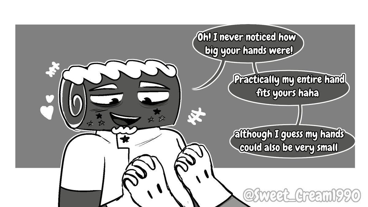 AbyCerezas's tweet photo. 🖤 Vintage Fruitcake 🤍

idk, here's a mini comic sketch of these two!
I want you to know that Vintage Sprout is a fraud. He pretends to be super serious, but he's JUST AS STUPID AS ALL THE OTHER SPROUTS 🗣️ 

#fruitcake #dandysworldart https://t.co/Dbh1MZuuE8