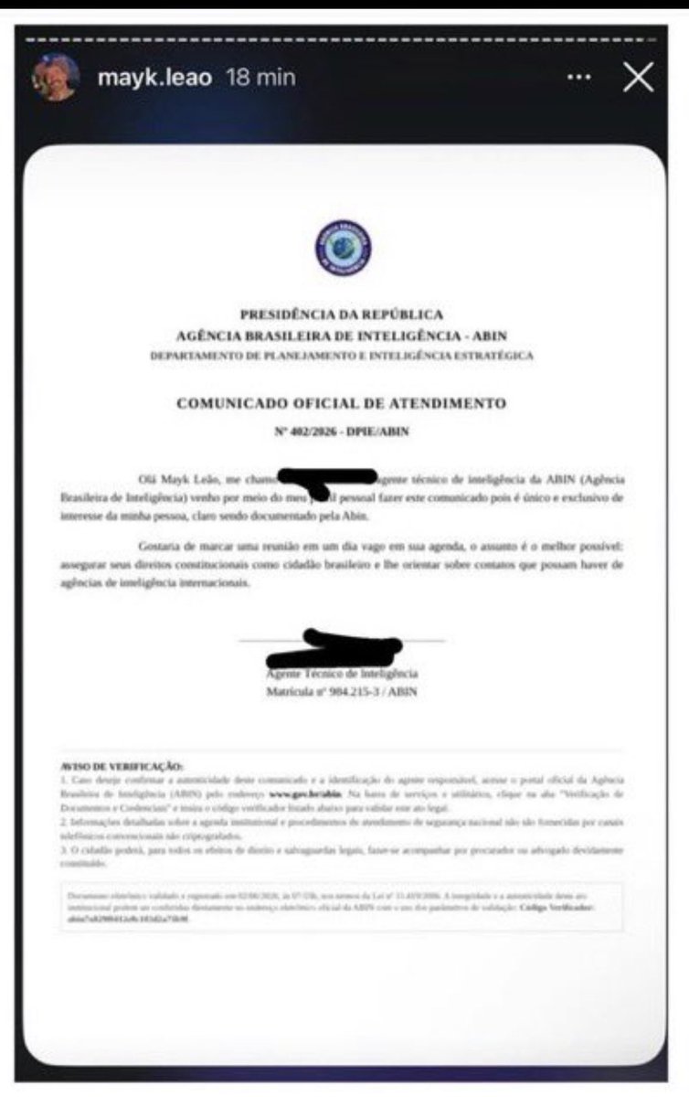 OFCBostil's tweet photo. O cara postou uma intimação fake da ABIN no ig.

Já q ele falou em acionar a justiça pra derrubar os vídeos que desmentiram ele, seria bom descobrir qm enviou isso. Aliás, nessa altura do campeonato eu não duvido nada que foi ele msm q fez essa palhaçada. 

N da pra confiar mais https://t.co/5LsojBBlef
