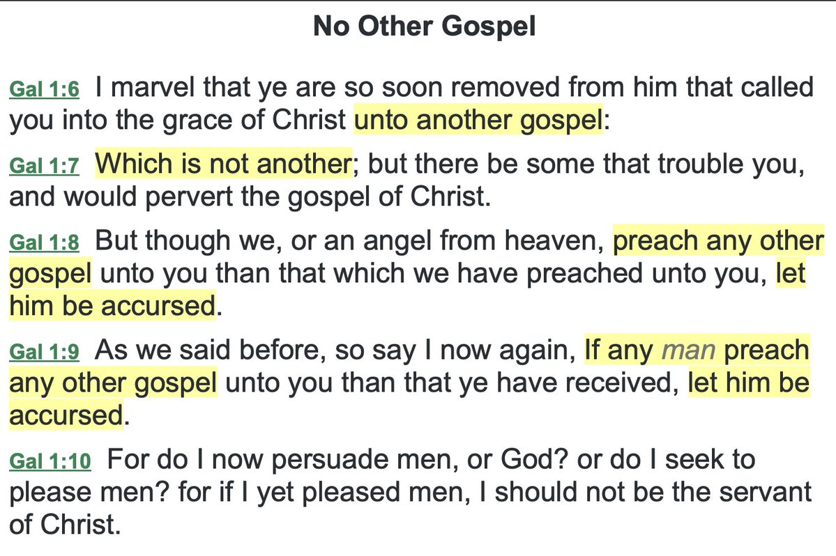 MeatInDueSeason's tweet photo. @BasedMikeLee “As we said before, so say I now again, If any man preach any other gospel unto you than that ye have received, let him be accursed.” (Galatians 1:9) https://t.co/aud4ASlLDt