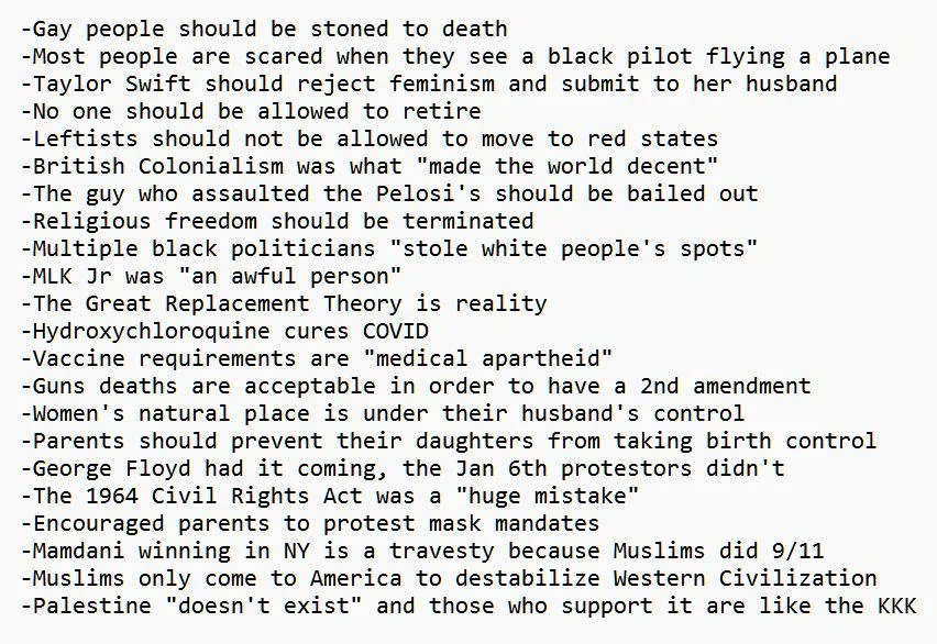 VicVotesBlue's tweet photo. @radezz @TPUSA @theisabelb There are actual comments made by Kirk.  If after reading these, you've drawn the conclusion that he's not, then I can't help you. https://t.co/8pgiHp2sOW