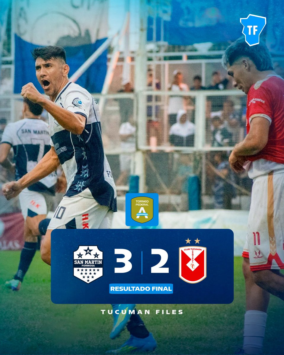 TucumanFiles's tweet photo. #ArgentinoA ¡TUCUMÁN CENTRAL PELEÓ HASTA EL FINAL PERO CAYÓ EN FORMOSA!😮‍💨❌

El Rojo de Villa Alem empezó ganando el encuentro, pero en el complemento San Martín de Formosa reaccionó, y se quedó con el triunfo 3 a 2 en la fecha 12 del Argentino A. https://t.co/8B4Ow1R41W