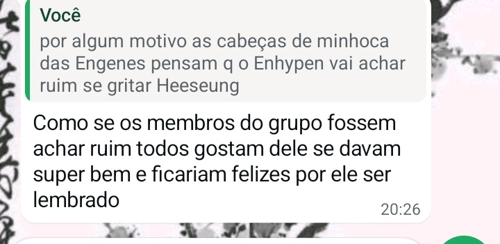 DooHeeMiiilli's tweet photo. Opinião da minha amiga q nem é engene sobre isso da fanchat.

Essa discussão é completamente desnecessária pq a resposta é óbvia 

#FATE_BROUGHT_US_7
#SEVEN_IS_THE_PROMISE https://t.co/J2yk1KCsUv