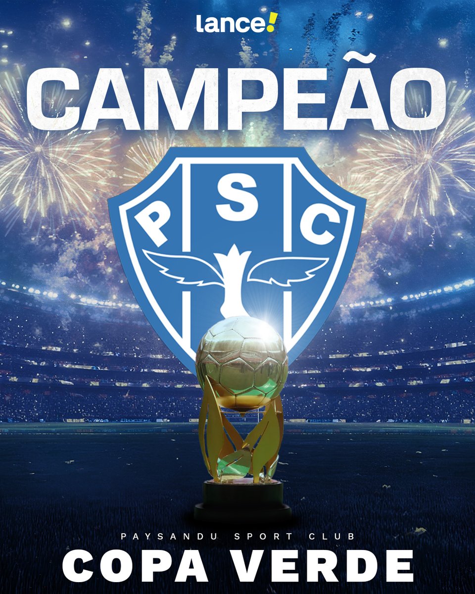 lancenet's tweet photo. O PAPÃO É CAMPEÃO! 🏆🔥

Com a força da sua torcida no Mangueirão, o Paysandu se impôs, reverteu a vantagem de dois gols do Anápolis, venceu por 4 a 0 e ficou com a taça de campeão da Copa Verde!

A mística da camisa do Papão brilhando mais uma vez no cenário regional. É o sexto título da competição para o clube paraense.

Conquista justa, torcedor? 💭👇

#Redes8 #LanceInforma