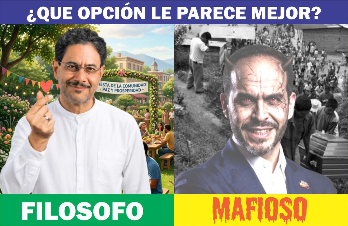 Angie_Sofia20's tweet photo. El 21 de Junio eligiremos  Presidente, está la opción 
#MeLaJuegoPorLaVida Vs #MeLaJuegoPorLaMauerte 
Cuál cree usted que es la Mejor Opción:
#ElFilósofo? O #ElMafioso conocida como #LaTigrilla 
Leemos sus comentarios. https://t.co/NZrdt1VK0E