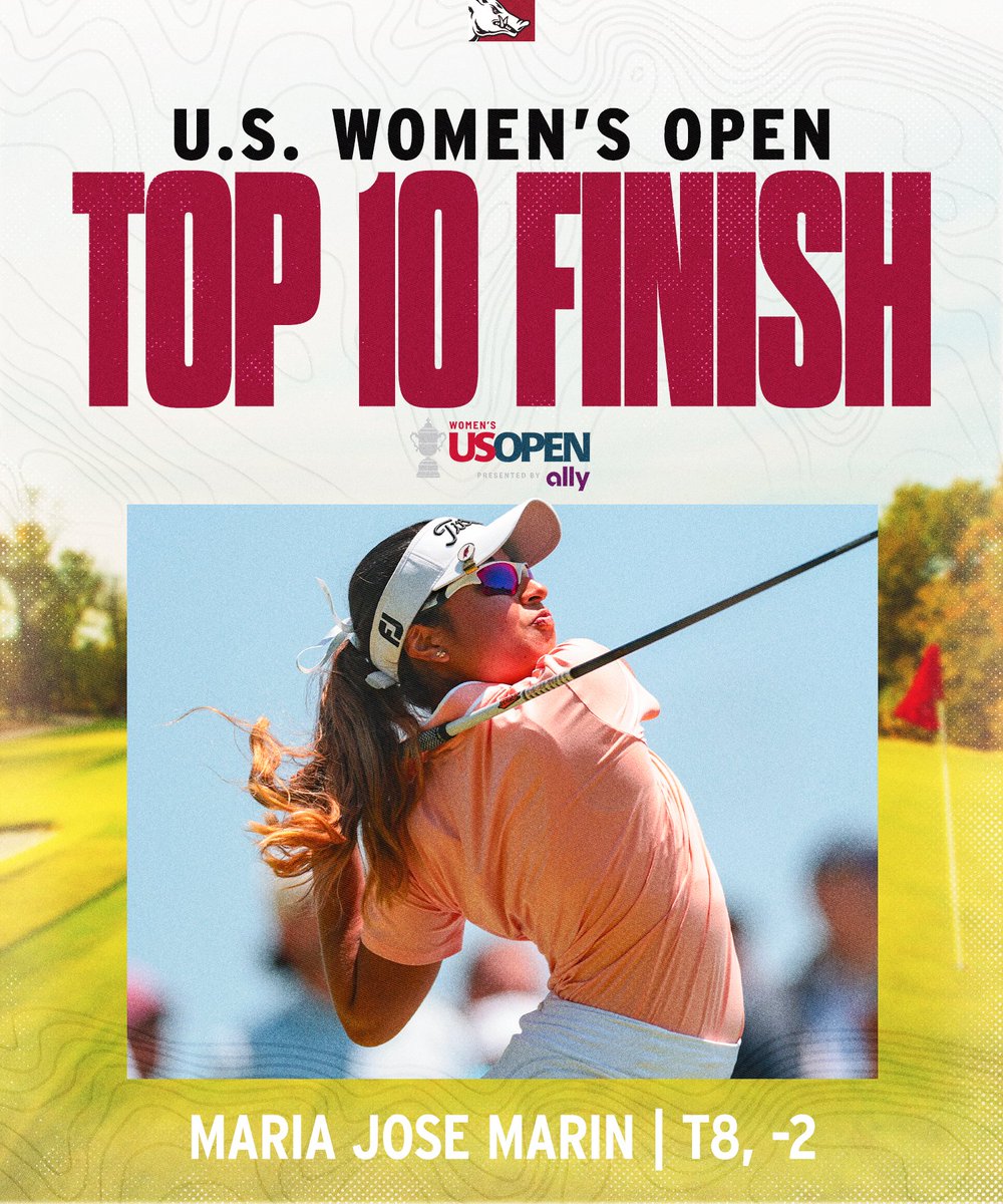 RazorbackWGolf's tweet photo. Majo goes on an incredible run at Riviera 🏆

With the top 10 finish, she secures a spot in the field at the 82nd U.S. Women's Open at Inverness next June! https://t.co/2vo1YAx07F