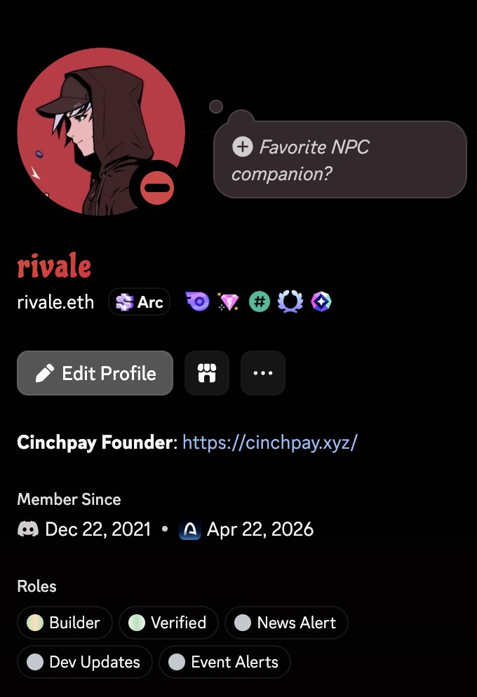 rivaleuc's tweet photo. Officially secured the Builder role on @arc.

Nothing beats being recognized by an ecosystem you actually believe in.

Excited to see what we can cook up with the rest of the builders.

We keep building🫡
