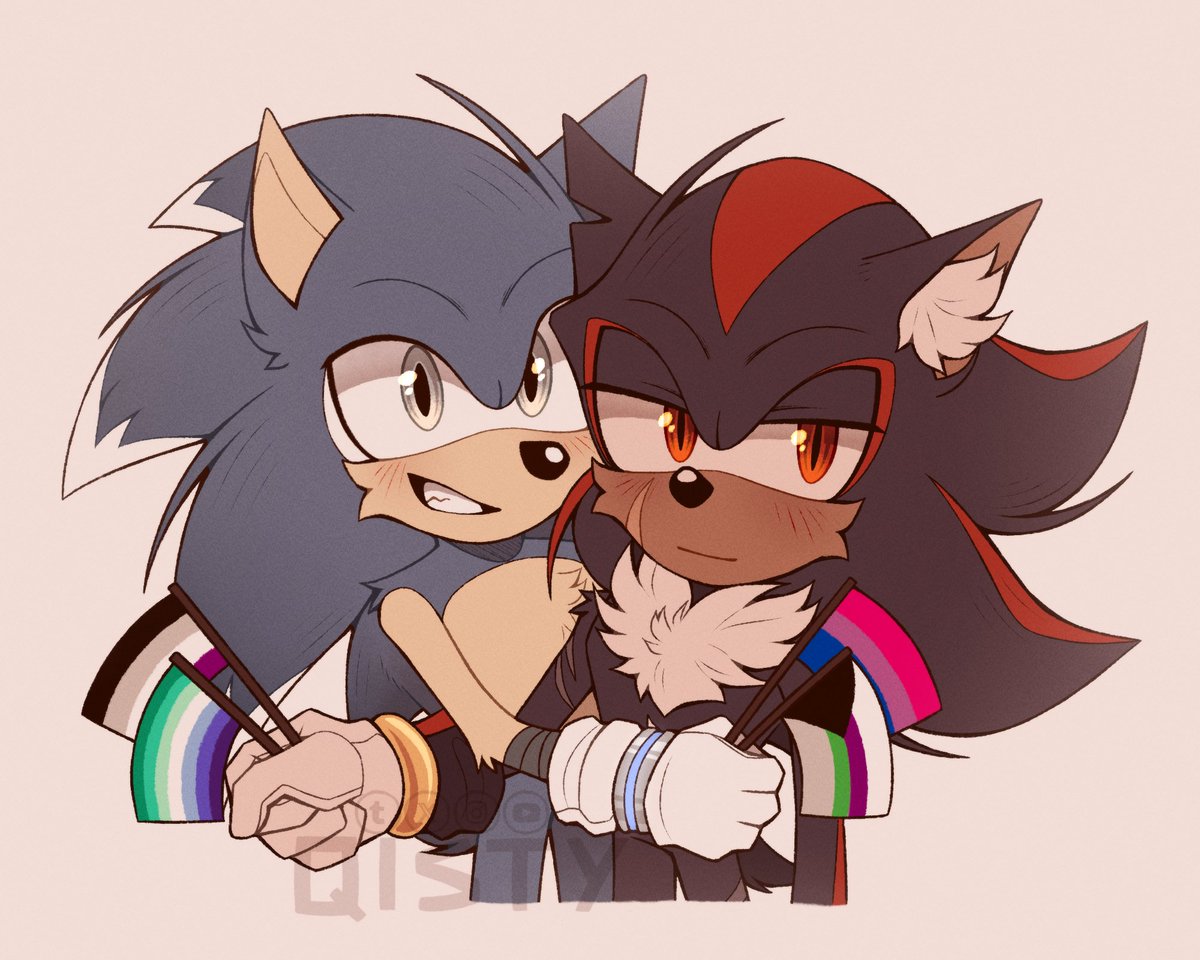 Qisty32856307's tweet photo. in the canon of the AU they're both unlabeled and don't even know  their own orientations but we can pretend that they do for a minute
#sth #sonicthehedgehog #shadowthehedgehog #sonadow #shadonic https://t.co/IppKcFZvw2