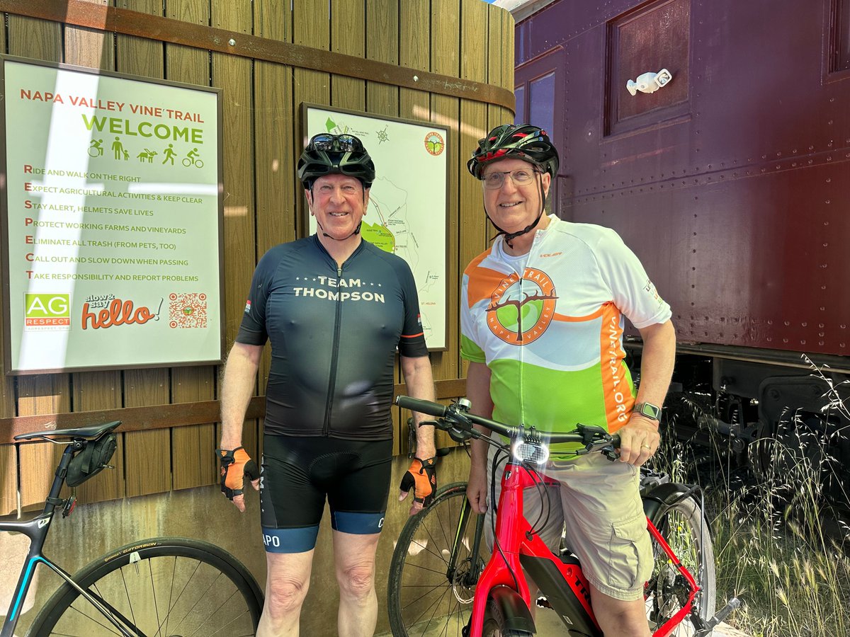 RepThompson's tweet photo. Since it opened, 3.2 million Napans and visitors have biked the Napa Valley Vine Trail. I’m proud to have secured over $16 million to support this project over the years. https://t.co/c1tl8m3kZG