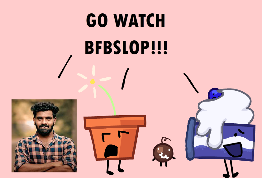 mcboiboi691's tweet photo. EVERYONE GO WATCH BFB SLOP
ITS A SHOW ME AND MY FRIENDS HAVE BEEN WORKING ON FOR HALF A YEAR 
AND HERE ARE ALSO THE CHARACTERS I VOICE IN IT
https://t.co/ZC99ieiTM6
#osc #osctwt #bfdi #bfbslop https://t.co/QwNhSKVlfS