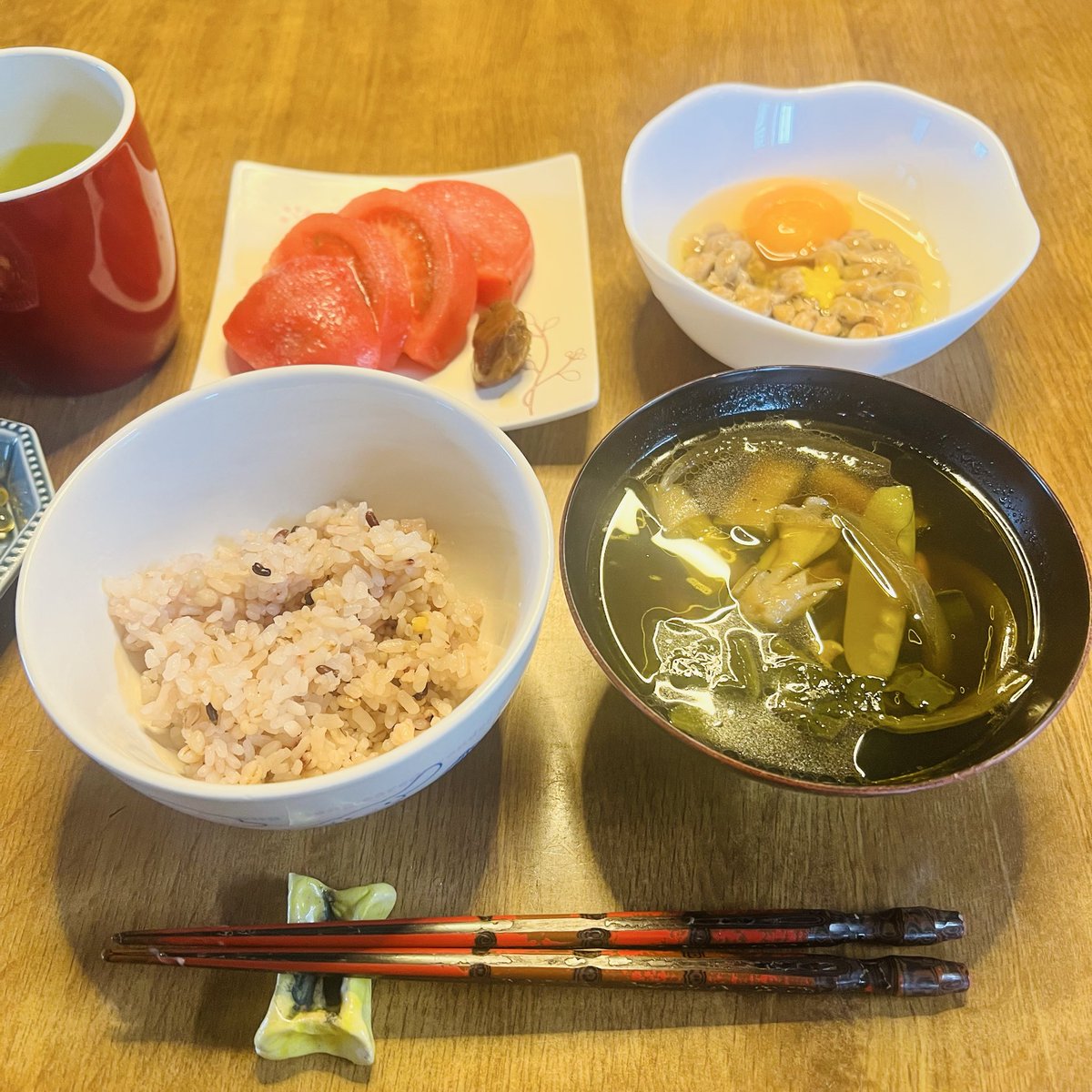 ururala's tweet photo. good morning♡
過ごしやすい気温で良好です♪
関東圏、梅雨入り☂️しました！
シンプルな自然色🩵の朝食🥣
感謝していただきたぃ💖
美味しさに祝福と賛美を💓

素晴らしい一日😃👍にしましょう💖
#和食
#朝 https://t.co/Jrt8xzwFYt