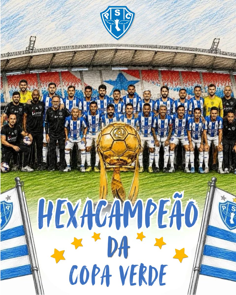 ResenhaPsc1914's tweet photo. PAYSANDU HEXA CAMPEÃO DA COPA VERDE 🏆🏆🏆🏆🏆🏆 https://t.co/P1xPn84F3K