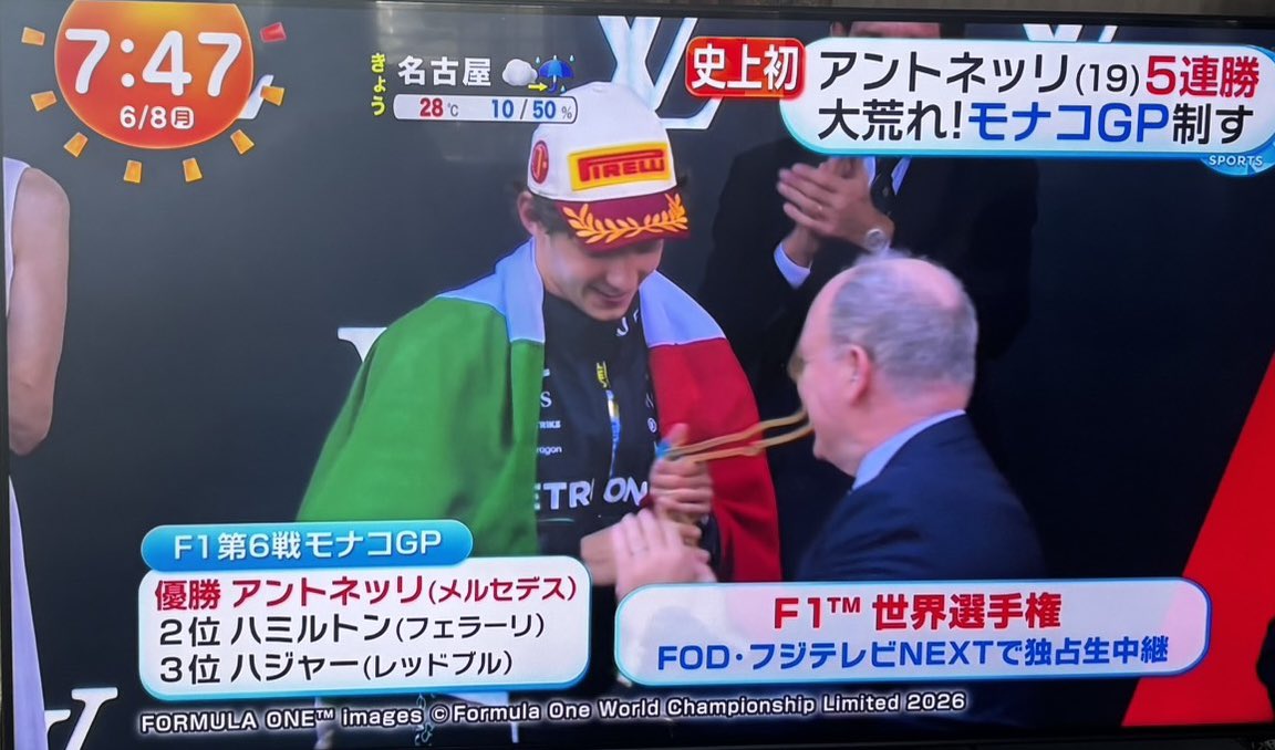 109yan's tweet photo. 今朝のめざましテレビで昨夜のF1モナコGPやってたよ〜✨ https://t.co/ILQFyQ7GF5