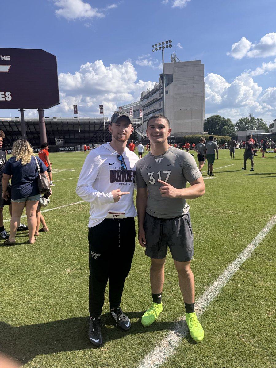 Maxsolis21's tweet photo. Thank you Virginia Tech for having me out today. Came to compete and dominate while learning from a great coaching staff. Thankful for all the coaches who took the time to help me improve.
@HokiesFB @bobby_verrier @MSJ_Football @_VicHall @coachjfranklin https://t.co/MuCv6ocpAv
