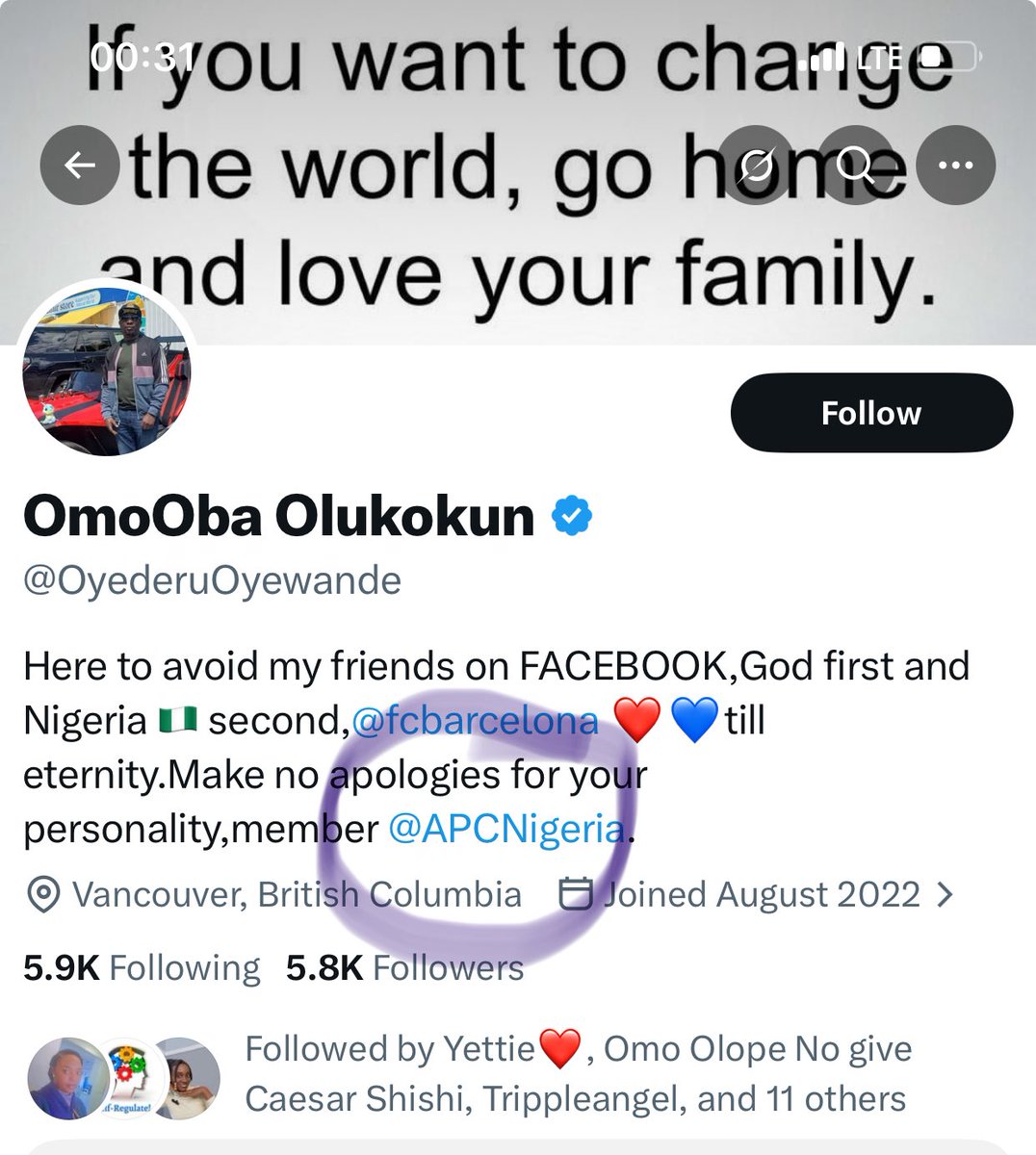 LSirvicon's tweet photo. @OyederuOyewande @Bahaushe_Zalla A proper APC slave and a known Terrorists sympathizer👨🏾‍🦯 https://t.co/yVdSyZFCTe