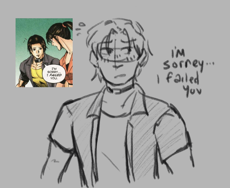 cornersev's tweet photo. day 3 of drawing steve (and claire but she's not here) everyday until re:veronica drops. crazy art block today so shitty 10 minute redraw https://t.co/c305s0yiAy