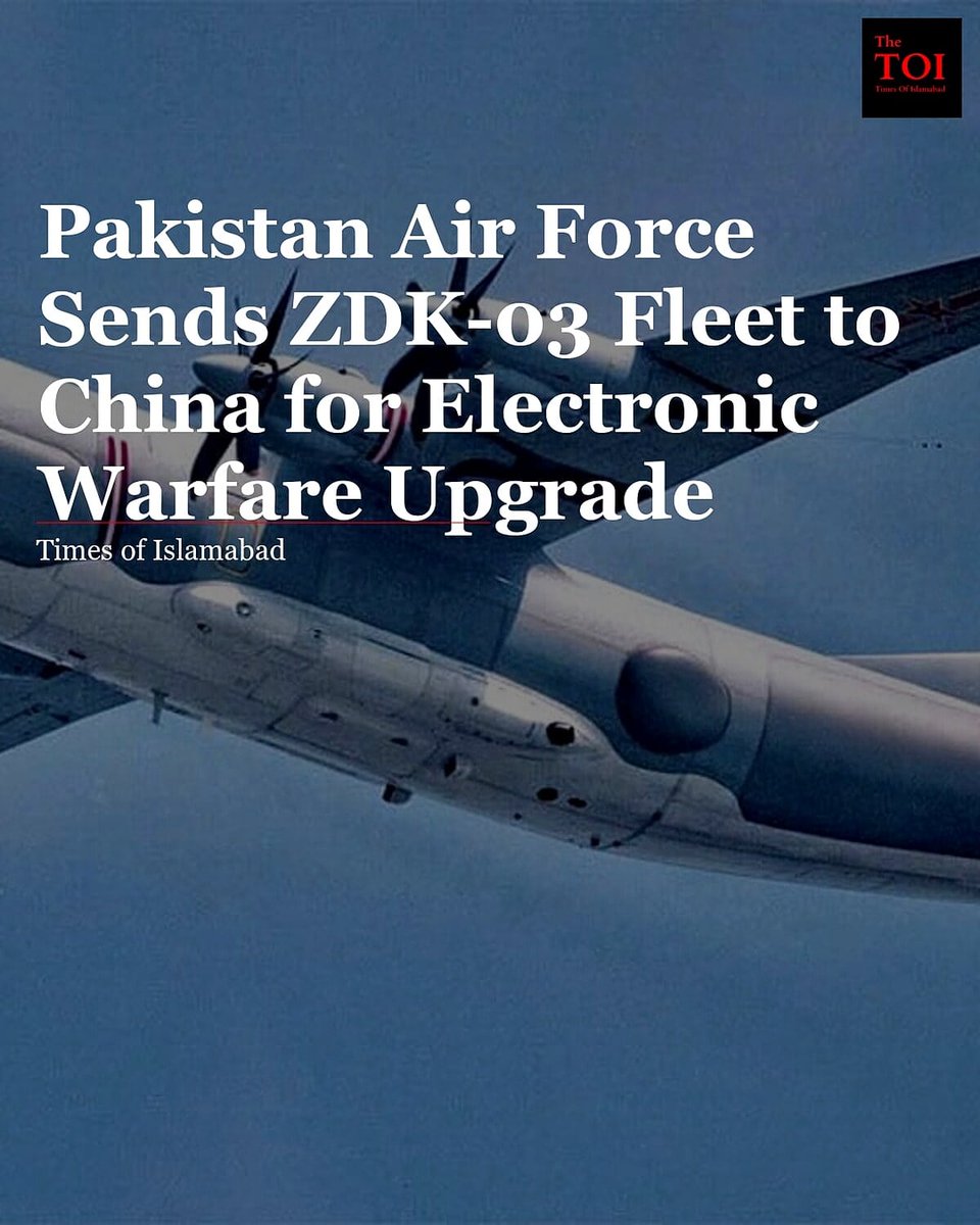TimesofIslambad's tweet photo. Pakistan Air Force Upgrades ZDK-03 Karakoram Eagle Fleet to Standoff Jamming Platforms https://t.co/8I07JVzplC
