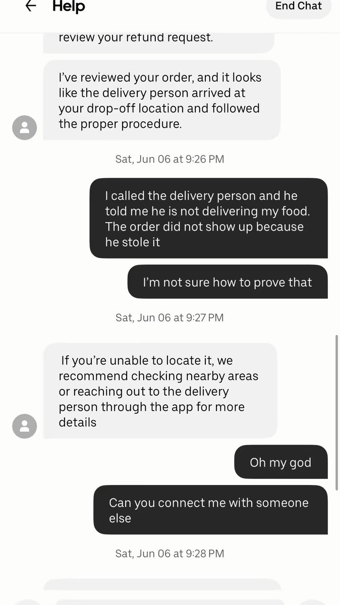 kaleyrams's tweet photo. @UberEats your whole company is a scam and you are endorsing employees who are out here committing fraud in broad daylight. https://t.co/LdQsWGY2WG