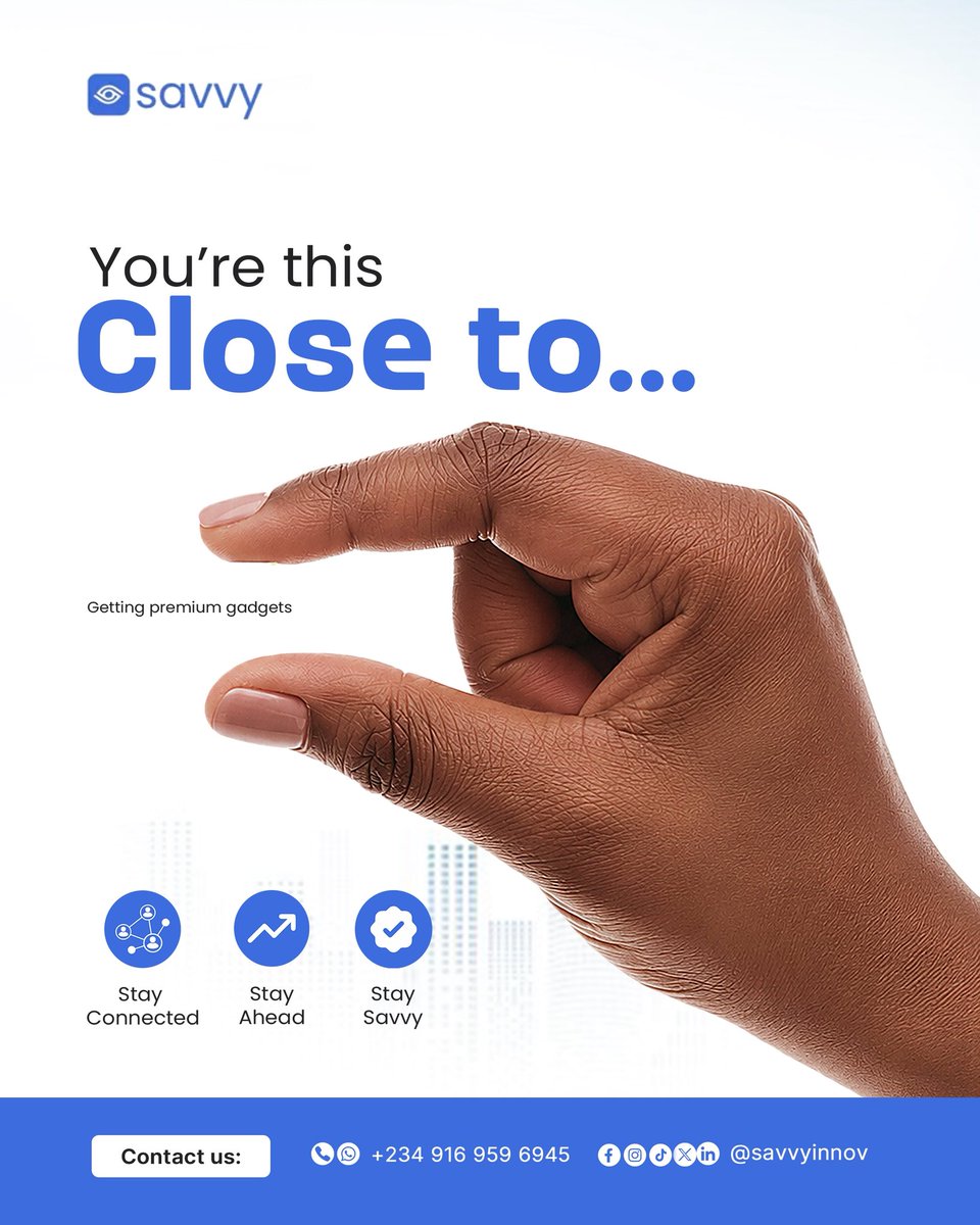 savvyinnov's tweet photo. You’re this close to saying goodbye to slow devices and hello to premium performance

Send us a DM to get your premium gadgets 
Or visit us @ 4B Otigba street, computer village Ikeja, Lagos. https://t.co/c2NOJEDadu