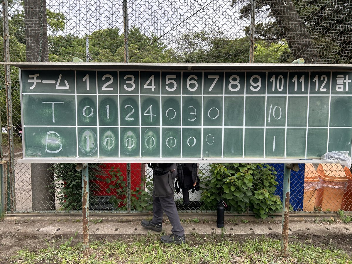 blacks_baseball's tweet photo. 6月7日(日)
OP戦
猿江恩賜公園野球場
vs 竹内塾
10対1負け
先発並木が制球に苦しみ四死球からのヒットや守備のエラーもあり、4回にHRを打たれ7失点。攻撃では初回石垣(永)の相手のミスからの好走塁により1点とれたが、以降相手の好投により得点できなかった。
竹内塾様対戦ありがとうございました。 https://t.co/avZRx7u8Yb