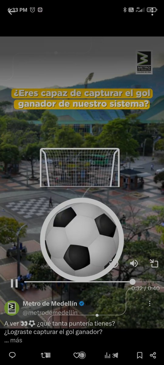 YeeenR's tweet photo. @metrodemedellin Golazoo🤭 https://t.co/1eTLwvdNiJ