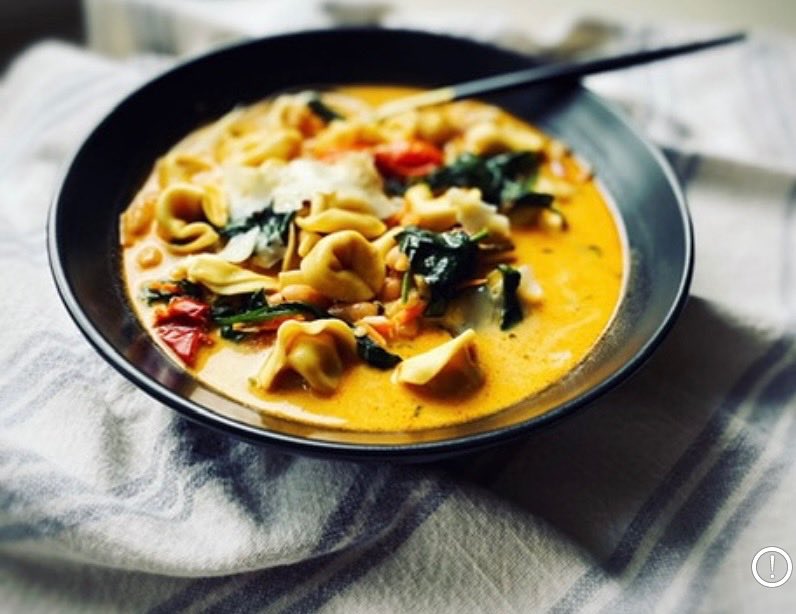 gsdreams's tweet photo. Soup’s on… Creamy Tuscan Tortellini with Roasted Tomatoes and Spinach 😋 Dinner on Sunday https://t.co/d3mVRRSWdz