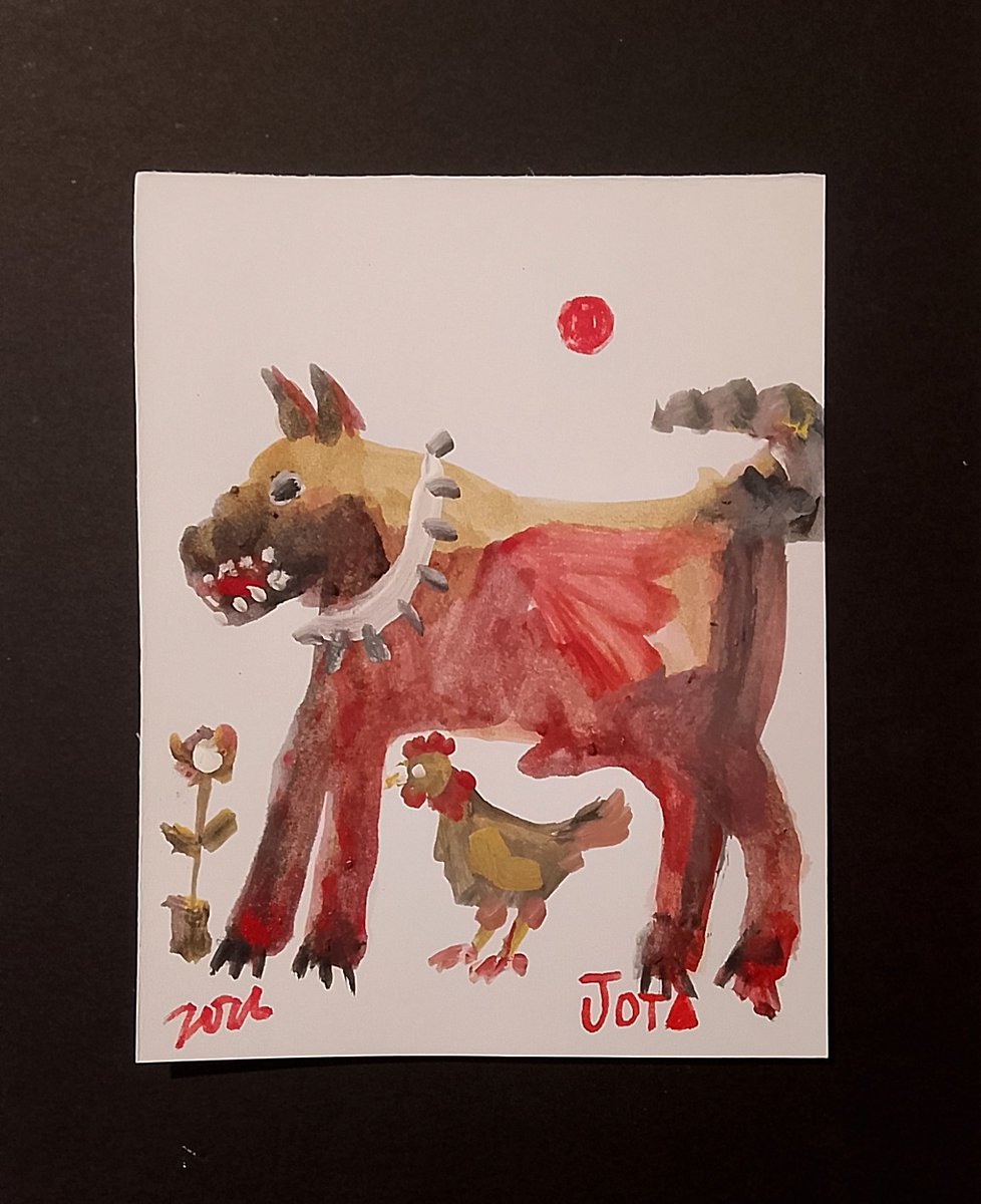 JotaPinturas's tweet photo. Perro y gallina 
#pinturasdejota
Disponible https://t.co/MV5nSPYocv