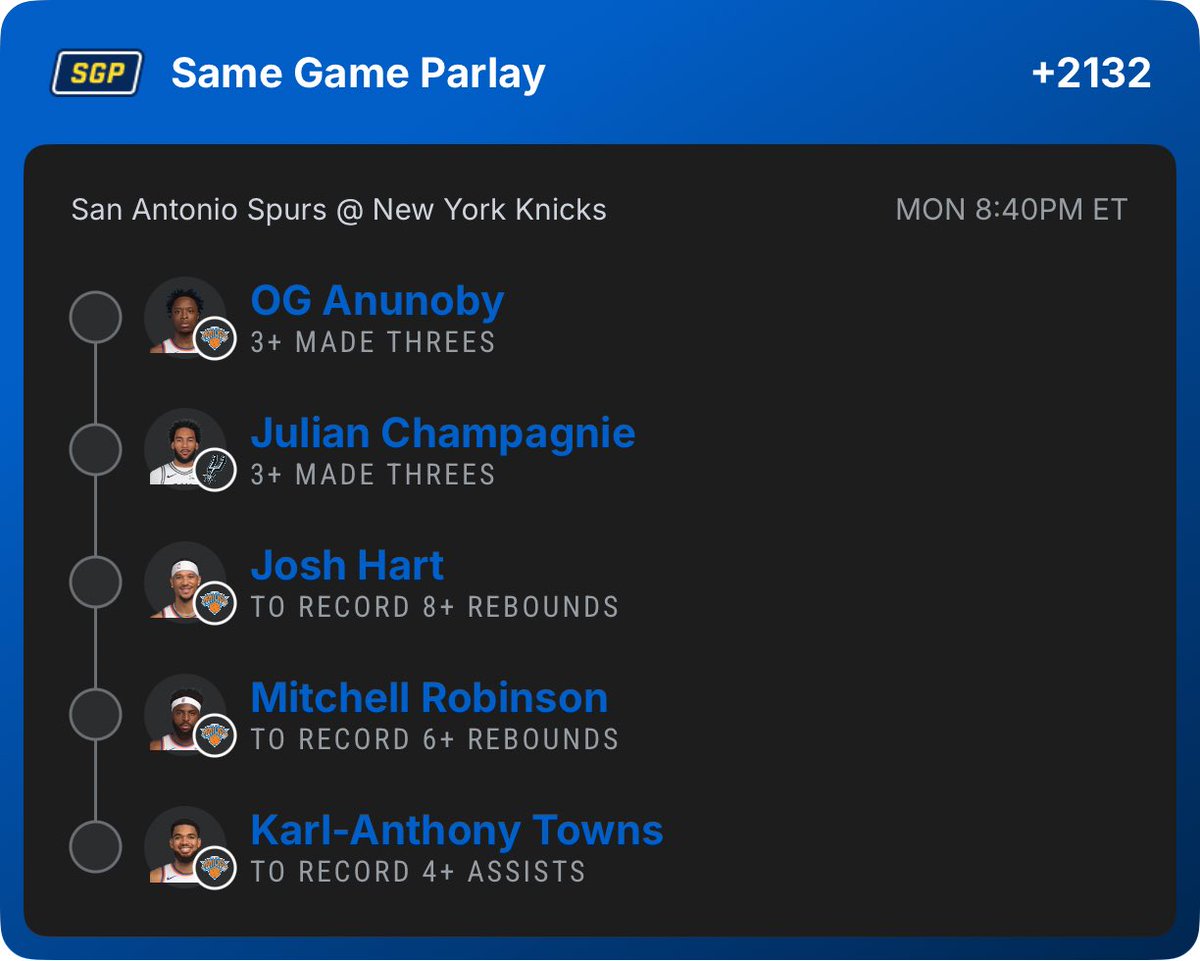 RetirementPlanC's tweet photo. Give me a follow after this hits tomorrow. 

@Playbook 
#nba #knicks 
#fanduel #SportsBettingX #GamblingX #GamblingTwitter #DraftKings          #fanduel 
#MLB #Parlay @PropFinderApp https://t.co/pFhAp9tIaQ