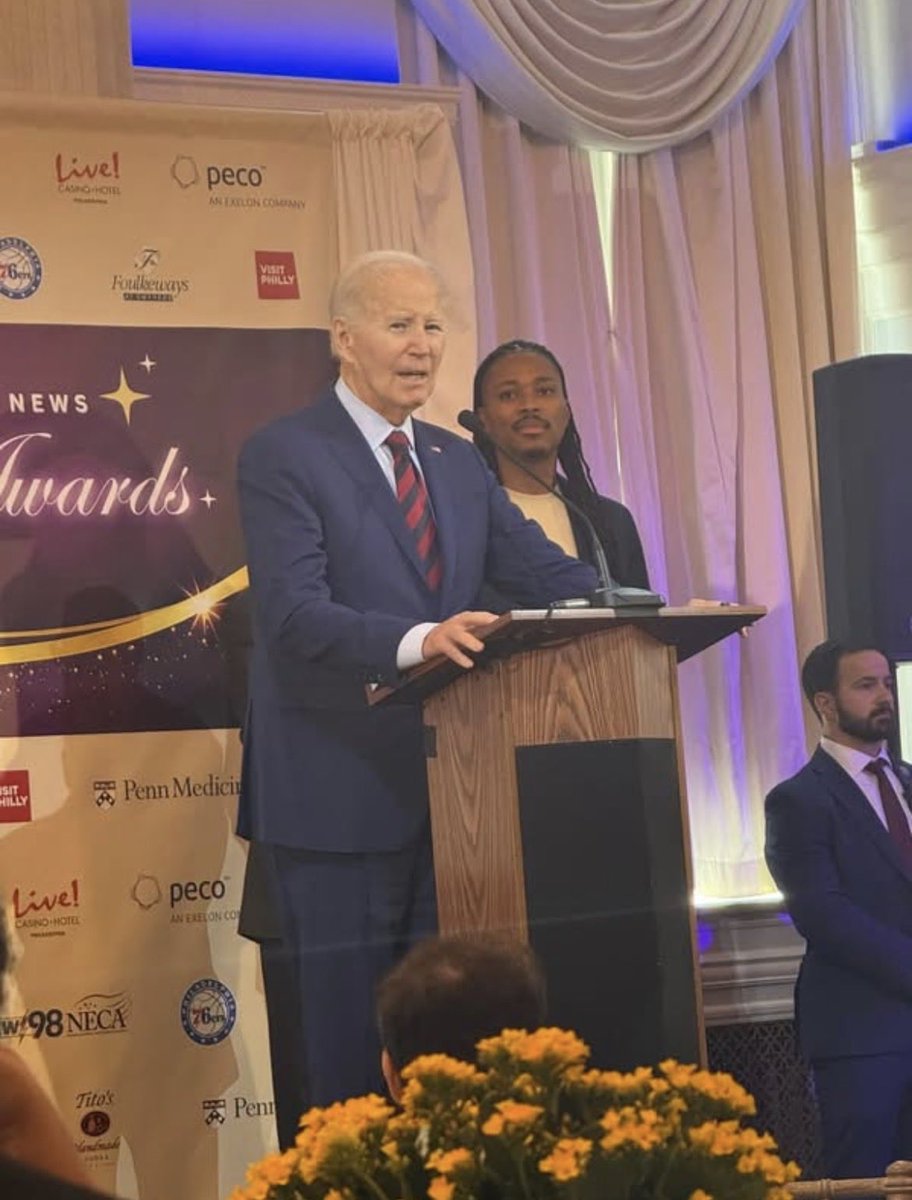 ChrisDJackson's tweet photo. President Joe Biden receives LGBT Ally Champion Award at the Stonewall Awards

After headlining a fundraiser for South Dakota Democrats on Friday, Joe Biden showed up in Philly to be honored for his decades of LGBTQ+ advocacy.

They could have invited Obama, Clinton, or any other “hot” political name.

They chose Joe Biden.

Why? Because they know the truth: no president has done more for LGBTQ+ Americans than Joe Biden.

They have his back because he’s always had theirs.

And to Jake Tapper’s shagrin, no wheelchair was in sight.

@malcolmkenyatta