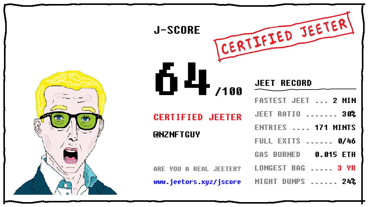 NZNFTguy's tweet photo. Certified @jeetors 
Check yours at https://t.co/yv9x5JpuzC https://t.co/pQzxyZal8J