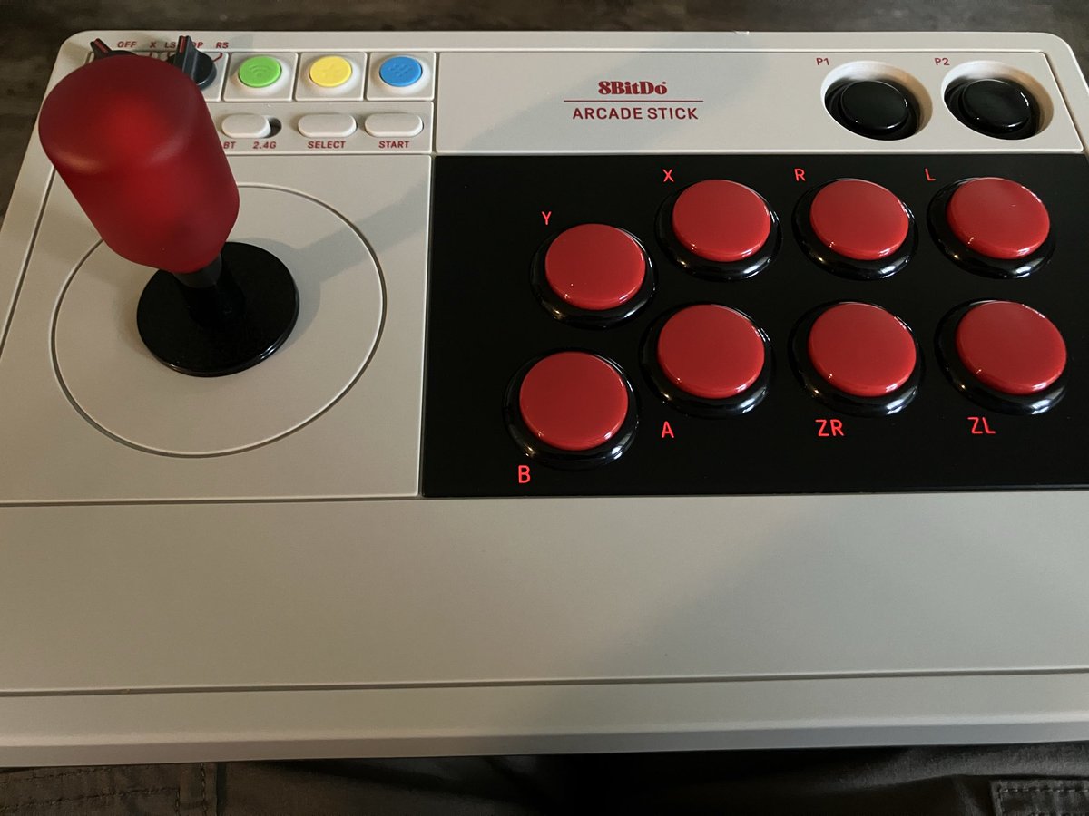 DiabloJrX's tweet photo. Just modded the #8bitdo Arcade Stick with #Sanwa buttons and lever.  Also added the #Seimitsu bullet top with a matte finish!  This bad boy slaps now!!

What ya think??  Anybody else use this one??  Always interested to see other builds… https://t.co/o0lSHYMdrs