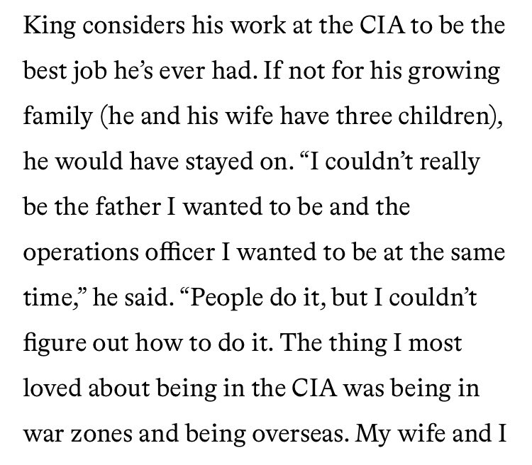 wcnderfate's tweet photo. @my_that79452 to all the people being idiots, king himself said he helped plan the iraq invasion. he’s also proud of being part of the cia and loved being in war zones https://t.co/ccjWU3tYIZ