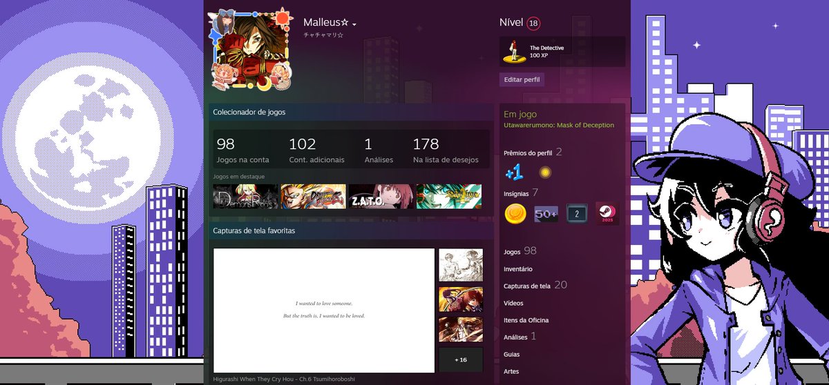 chachamarii's tweet photo. meu perfilzinho da steam https://t.co/T5pMHG6AWt