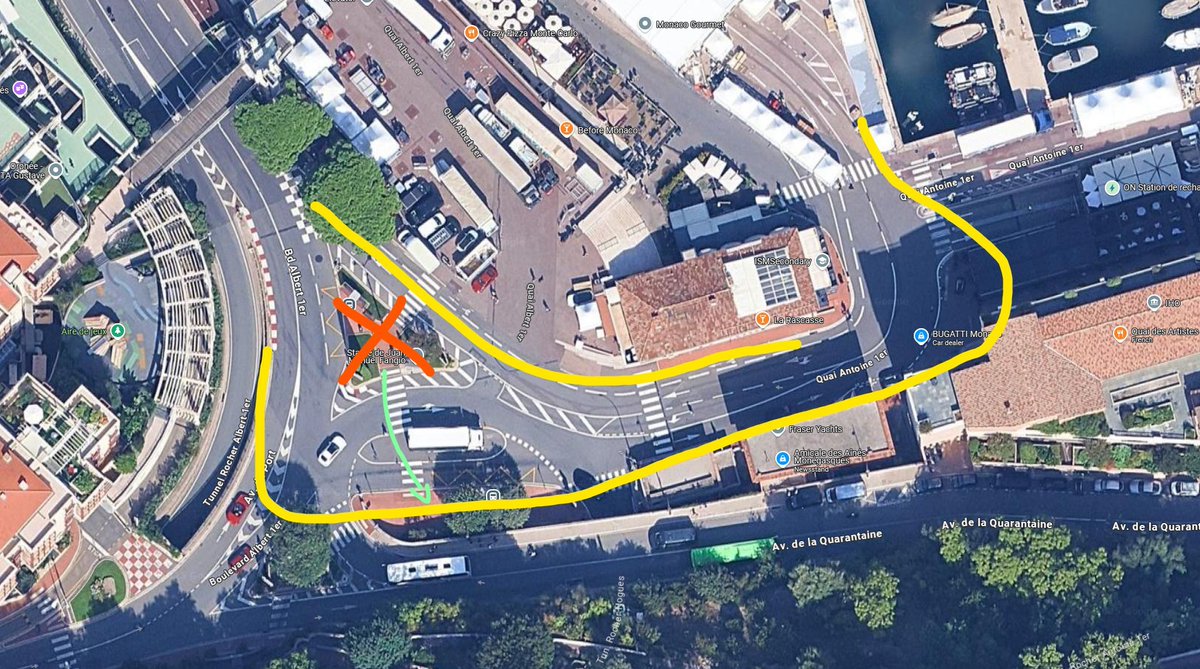 cytrusf1's tweet photo. Monaco was shit at racing again...so let's go again:

Fixing Monaco - simple version:  

-Extend the Portier over the roundabout 
-Make Nouvelle Chicane more of a Monza T1
-Move the Fangio statue (was moved once before), and open up the Antony Noghes https://t.co/9dpK5RLkEu