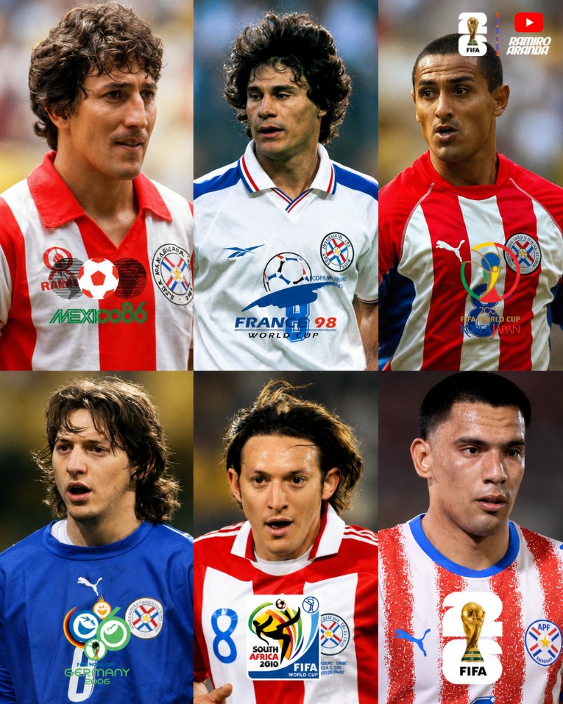 Ramirofutbolpy's tweet photo. 🇵🇾 ¡LOS ÚLTIMOS 8️⃣ DE PARAGUAY EN LOS MUNDIALES! 🏆

🔴⚪️ Se confirmó que Diego portará la ocho en la selección paraguaya durante el Mundial, y estos son los últimos que lo llevaron en la Copa:

🇲🇽 México 1986: Julio César Romero
🇫🇷 Francia 1998: Arístides Rojas
🇰🇷🇯🇵 Corea-Japón 2002: Guido Alvarenga
🇩🇪 Alemania 2006: Édgar Barreto
🇿🇦 Sudáfrica 2010: Édgar Barreto
🇺🇸🇲🇽🇨🇦 Norteamérica 2026: Diego Gómez

⁉️¿Opiniones?
-#RamiroArandafutbolPy.