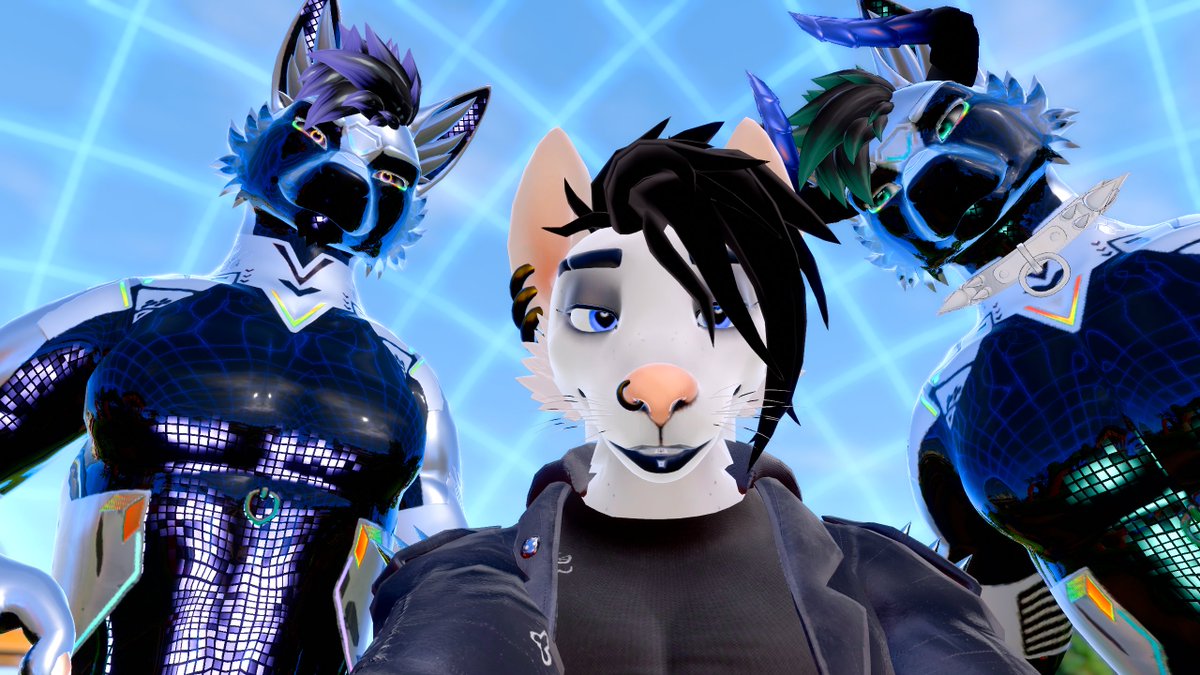 YashimirN's tweet photo. two dogs and a gay ass rat (#VRChatphotography #Furality #VRChat) https://t.co/7Q97KbTkFn