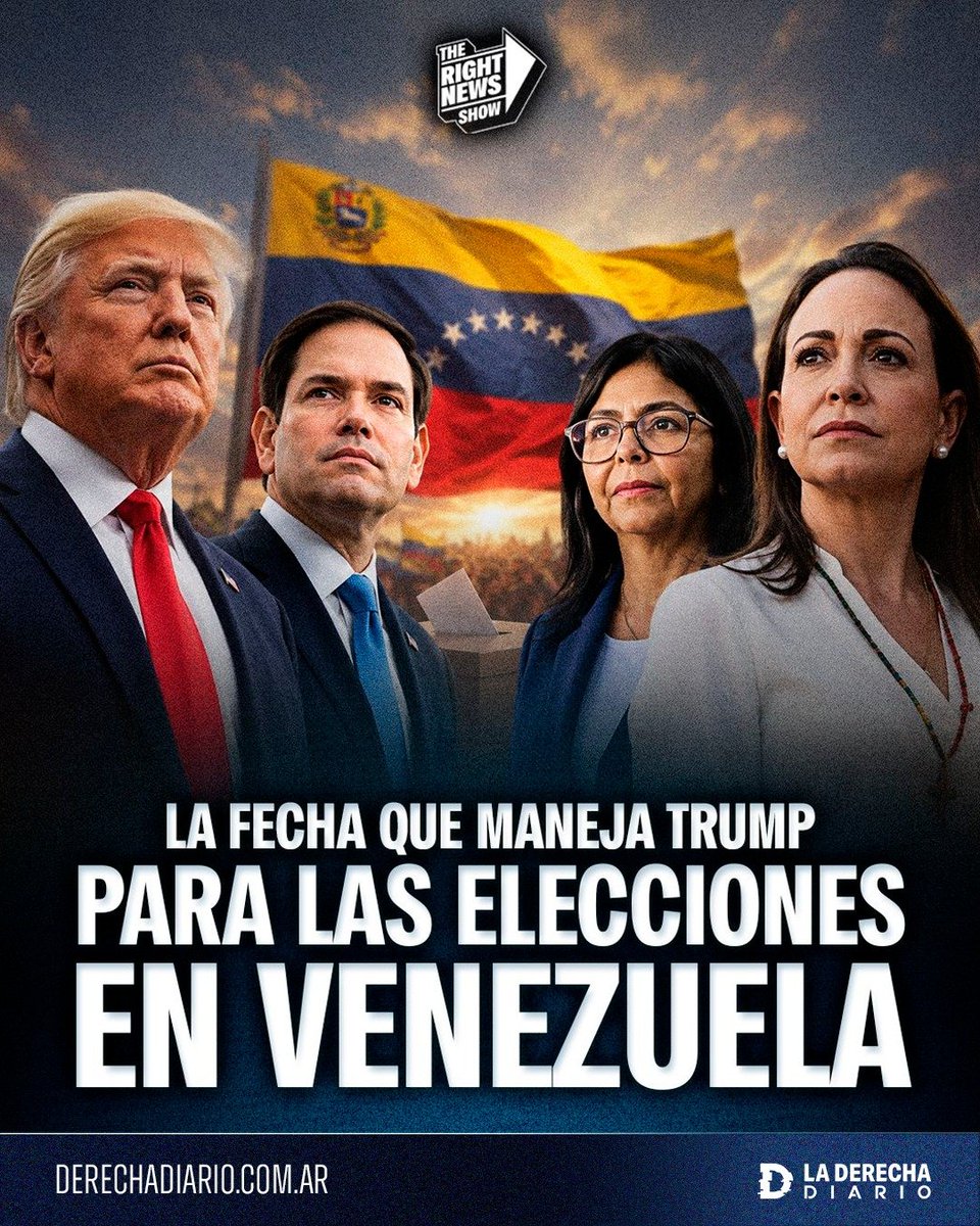 laderechadiario's tweet photo. 🚨🇺🇸🇻🇪 | LA FECHA QUE MANEJA TRUMP PARA LAS ELECCIONES EN VENEZUELA: @JavierNegre10 presenta un nuevo episodio de @RightNewsShow, el programa anticomunista hispano de Real America’s Voice, con información exclusiva sobre Venezuela.

NO TE LO PIERDAS: https://t.co/sP8fP0i6ms https://t.co/yrbGv5DkbE