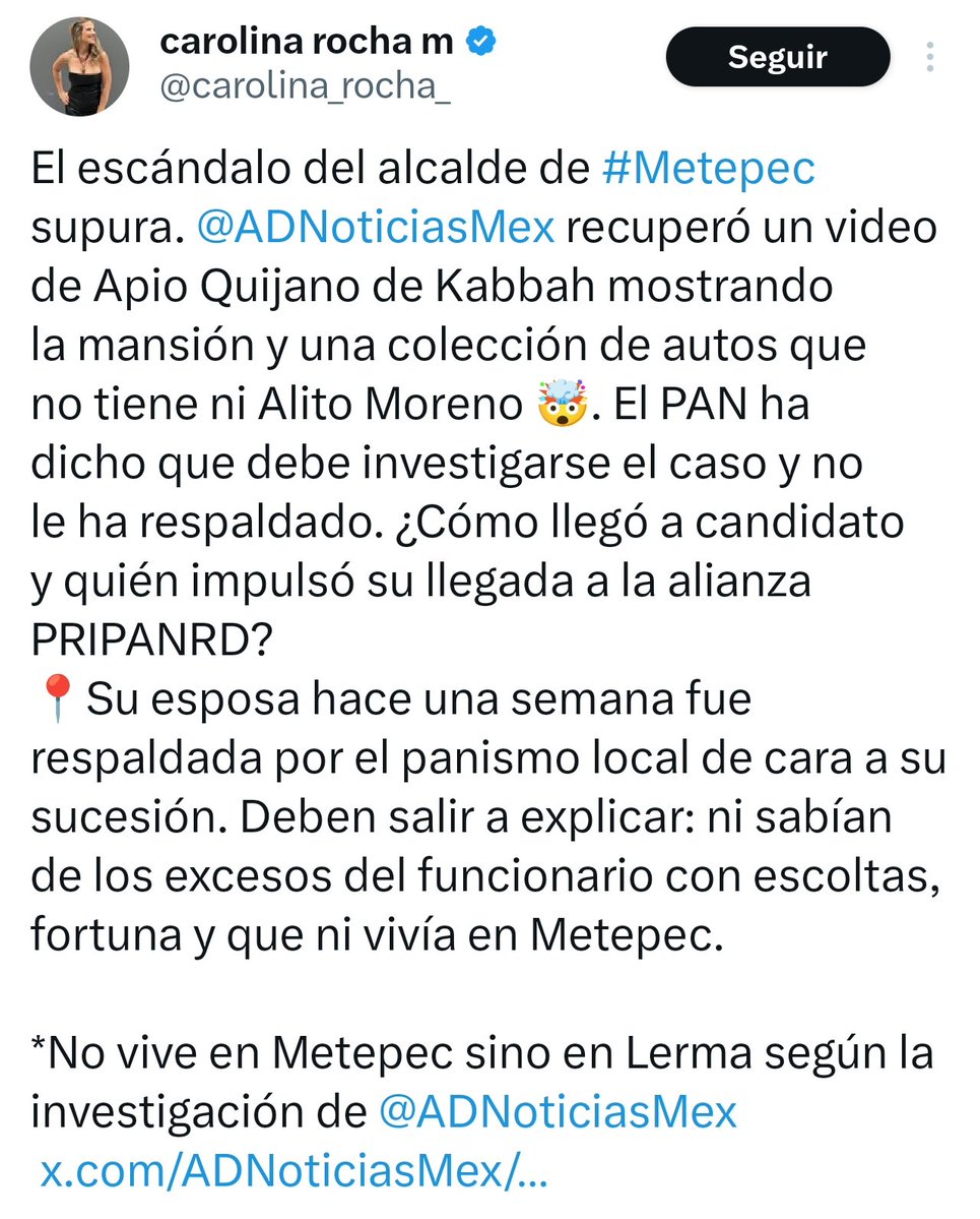 TOmarP2015's tweet photo. @EnriqueVargasdV y @MarkoCortes deben explicar cuanto antes porqué o a cambio de qué le dieron al externo @FerFlores_Emp la Candidatura en 2021 y la reelección en 2024 en uno de los pocos Municipios ganables para el PAN en Edomex.
Por su parte, @jorgerohe debe explicar qué compromisos adquirió con Enrique Vargas y con el Alcalde-Pistolero por el apoyo que le dieron para que "arrasara" en la interna del PAN por la Presidencia del Partido.
También Romero debe decir si "empresarios" SOSPECHOSAMENTE MILLONARIOS y proveedores de gobiernos municipales como Fernando Flores son el tipo de "ciudadanos" a los que les va a regalar candidaturas en 2027. 
Y ya encarrerados con aclaraciones, que nos diga Romero si este sujeto Fernando Flores así como también el Presidente Municipal de Atizapán @Pedro_RVillegas van a poder heredar el cargo a sus respectivas esposas y si @RominaCDV también le va a regresar la Presidencia Municipal de Huixquilucan a su esposo Enrique Vargas.
¿El PAN Re-lanzado ya se convirtió en agencia de matrimonios caciquiles?