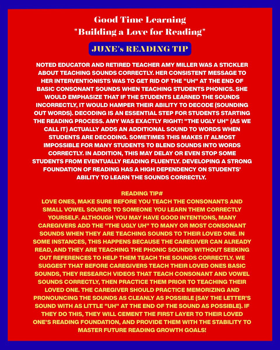 CAKing_Literary's tweet photo. Good Time Learning
"Building a Love for Reading"
JUNE's READING TIP
#reading #readingtips #education #parents #explore https://t.co/0uIqb1oXsI