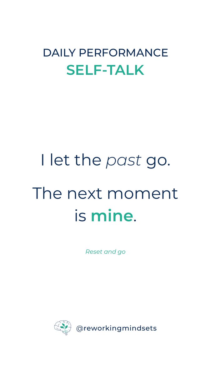 ReworkMindsets's tweet photo. Daily Mental Performance Self-Talk

I let the past go. The next moment is mine. https://t.co/0uEhMypLdx