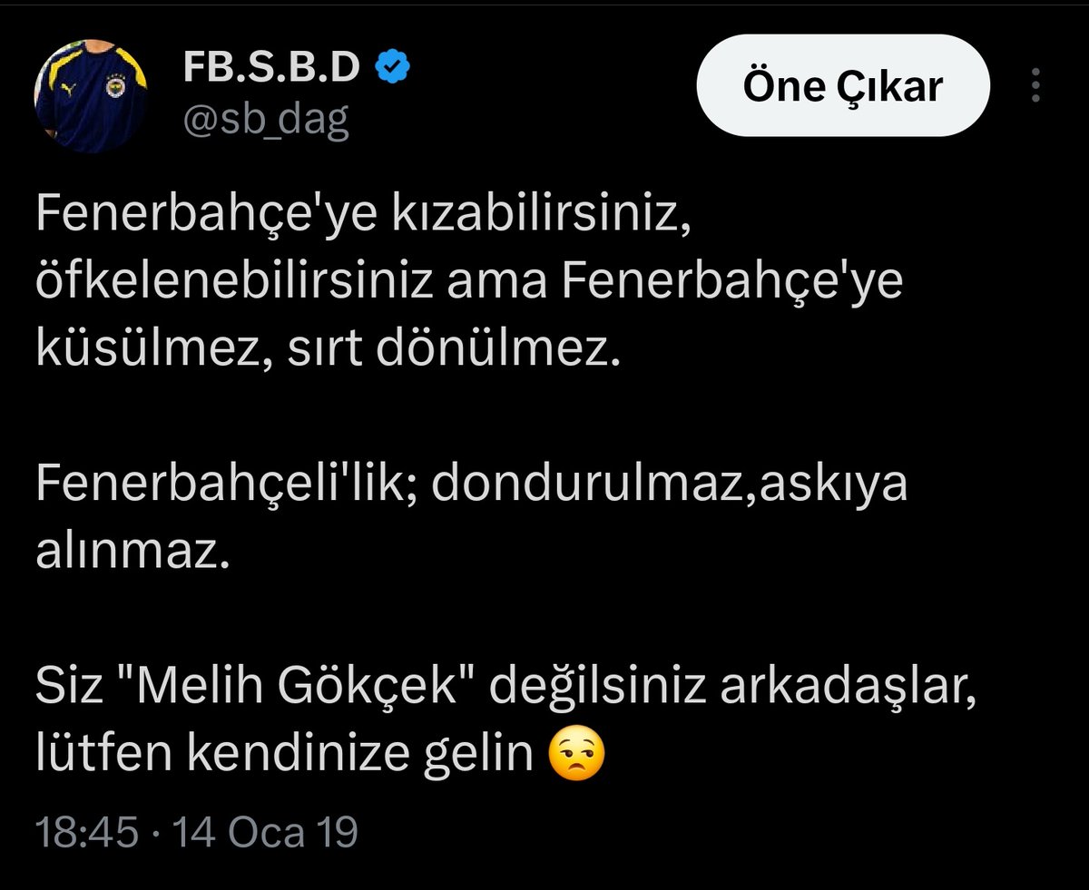 sb_dag's tweet photo. Gerçek Fenerbahçeli, hiçbir koşulda Fenerbahçe'den vazgeçmez. Hiçbir koşulda Fenerbahçe'ye sırt çevirmez. https://t.co/RqfDQ5BXVa