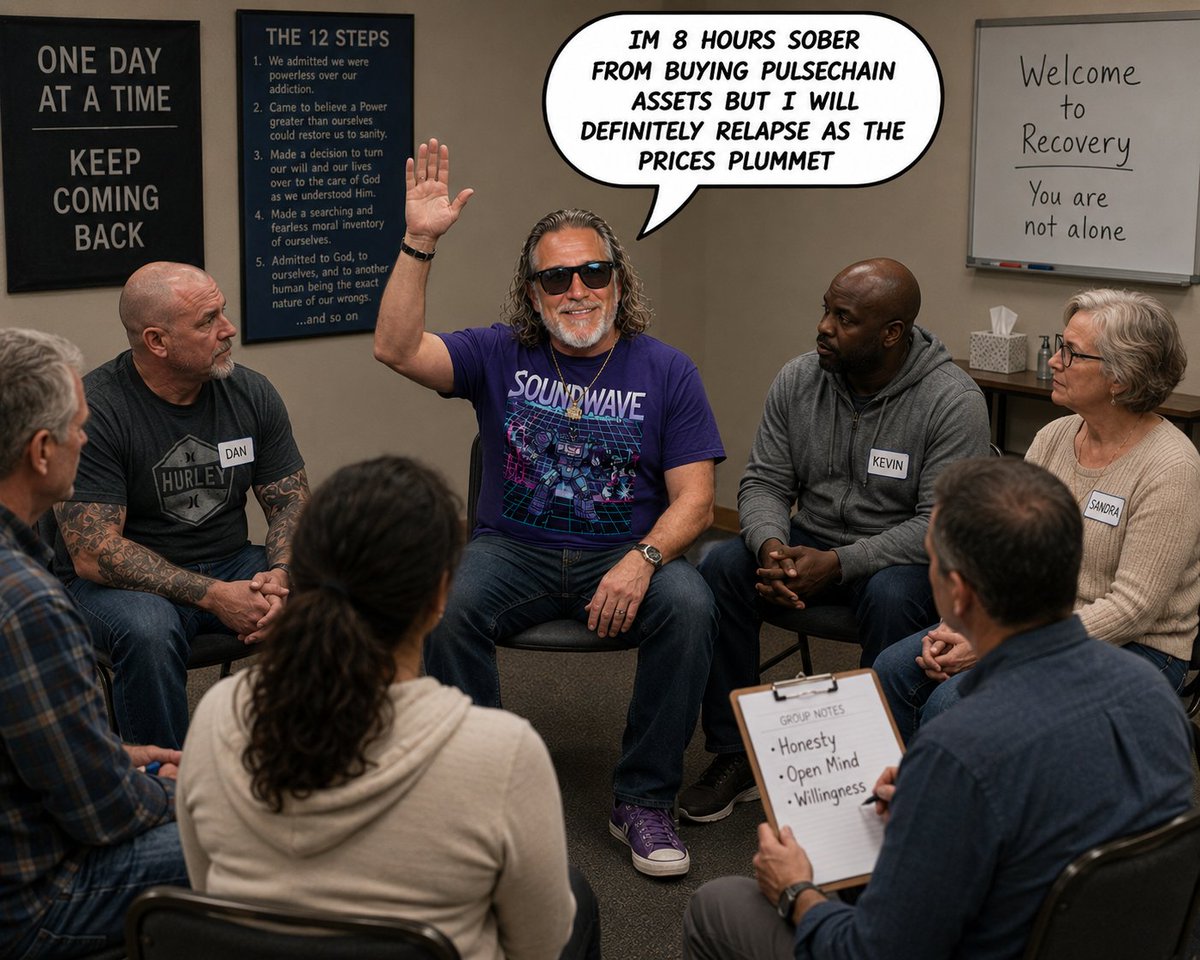 HexWizard369_'s tweet photo. Went to a meeting tonight, "Degens Anonymous" got my 8 hour coin 

$HEX $PULSECHAIN 

#Crypto 

@RichardHeartWin https://t.co/T5KKDFdhO4