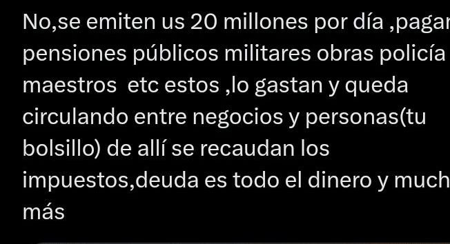 FaForFor1's tweet photo. @daniel_per76202 @Belolo22 Si deuda = dinero, 0 deuda = 0 dinero https://t.co/vjIF46cOHK