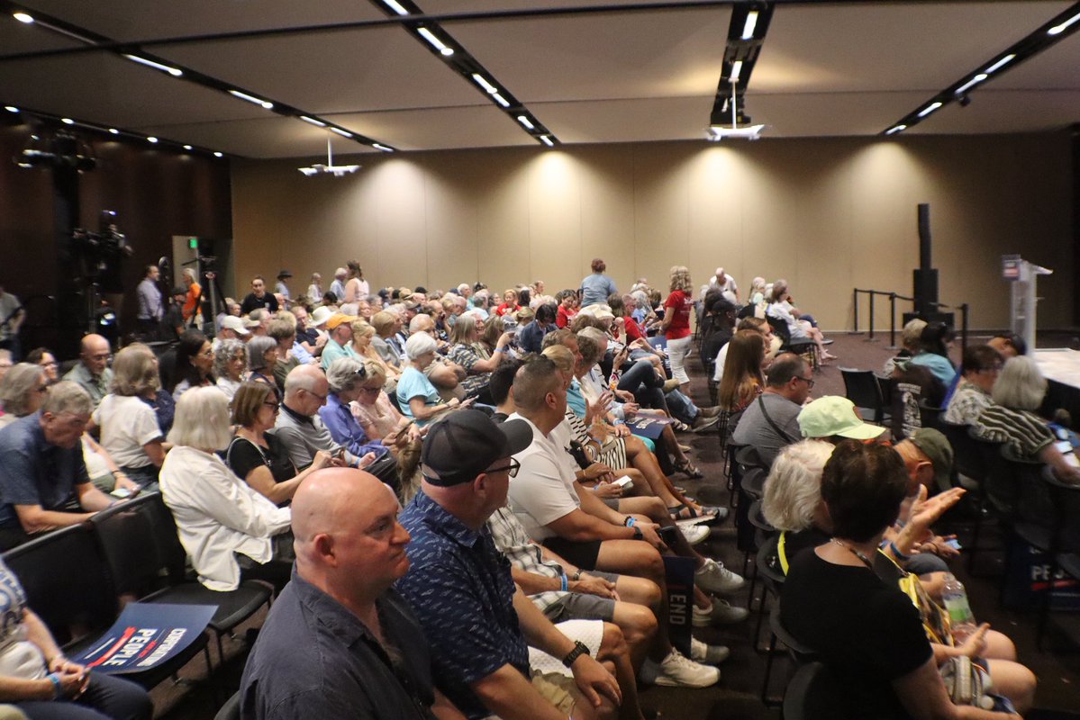 StopBigMoney's tweet photo. The turnout for the first Kick Out Corruption event with @CaptMarkKelly and @StandUpAmerica was incredible. Arizonans are fired up and ready for change. By working together, we can fight back and hold Trump and Republicans accountable for corruption and rising costs. https://t.co/35MG0dBsAY