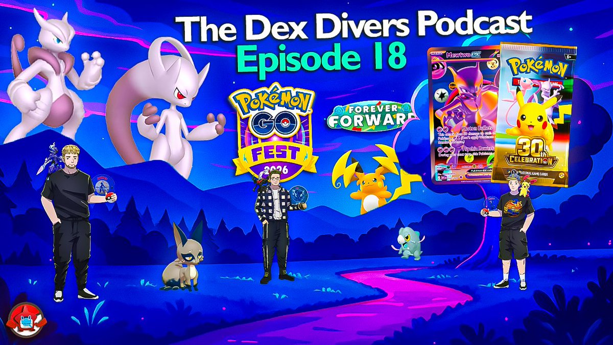 TheDexDivers's tweet photo. **On @TheDexDiversPodcast - Episode 18 -  30th Anniversary TCG Packs, VGC News & Pokémon GO Discussions!**

https://t.co/bybgRjlz0A

Welcome back to Episode 18 of the Dex Divers Podcast! 🎙️

This week, we dive into discussions across Pokémon VGC, Pokémon TCG, and Pokémon GO, covering some of the biggest topics currently being talked about throughout the community.

We kick things off with the latest developments in Pokémon VGC, discussing recent news, competitive progress, and what trainers should be watching in the weeks ahead.

Jet returns with another edition of TCG Takes of the Week, focusing on the exciting 30th Anniversary Packs in the Pokémon Trading Card Game and sharing thoughts on the latest card reveals, collectibles, and community reactions.

We then hand things over to Haze for Pokémon GO Takes of the Week, where we discuss current events, gameplay experiences, community sentiment, and the state of Pokémon GO as we continue through another exciting season.

Finally, we answer community questions and share our thoughts on a variety of Pokémon topics before wrapping up another episode of the podcast.

#pokemon #podcast #pokemonpodcast #dexdiverspodcast #pokemongo 

@MUFTiiYT @DarthStormy @tiptoethecat @James_bpg @LukeLuxford1 @PokemonGoApp @pokemongoappuk @scopely @NintendoUK @NintendoEurope @Nintendo @NintendoFrance @playpokemon @PlayPokemonUK @Pokemon @Pokemon_cojp @PokemonNewsUK @PokemonTCGP_JP @PokemonTCGP @PokemonTCG @PokemonTCGUK @PokemonTCGLive