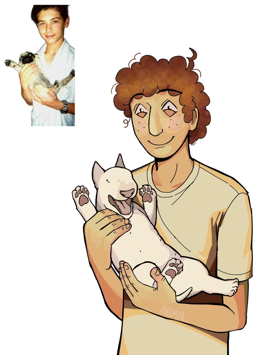 EstyCansadoJef's tweet photo. It's been a while since I colored a draw....
Here a 14 years old Sebby getting his first puppy #Ranfren https://t.co/jkwtf7RreA