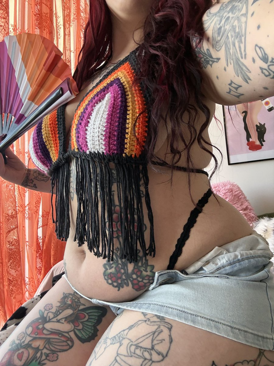 blushedsiren's tweet photo. my butch had this custom lesbian top  commissioned for me for pride🥹 https://t.co/MzCpxfleYy