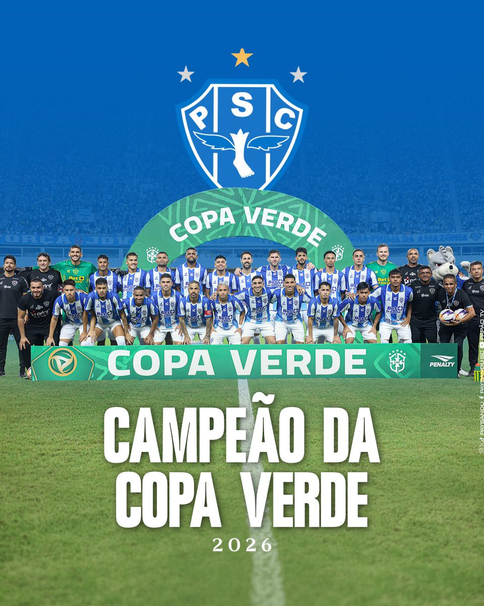 helderbarbalho's tweet photo. Hexacampeão da Copa Verde! 🏆 Parabéns ao Paysandu por mais um capítulo histórico na sua trajetória. Uma conquista para celebrar com toda a Nação Bicolor, especialmente com a minha bicolor favorita, @DanielaBarbalho. 🐺 https://t.co/GqLmEaLZTR