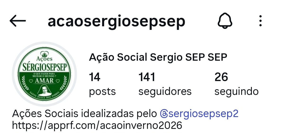 SERGIOSEPSEP2's tweet photo. Rapaziada, quem puder, siga o perfil @acaosergiosepsep.

Aos poucos, estamos publicando as ações que realizamos ao longo desses anos e que vocês ajudaram a tornar realidade. https://t.co/nQfYbhBDnT