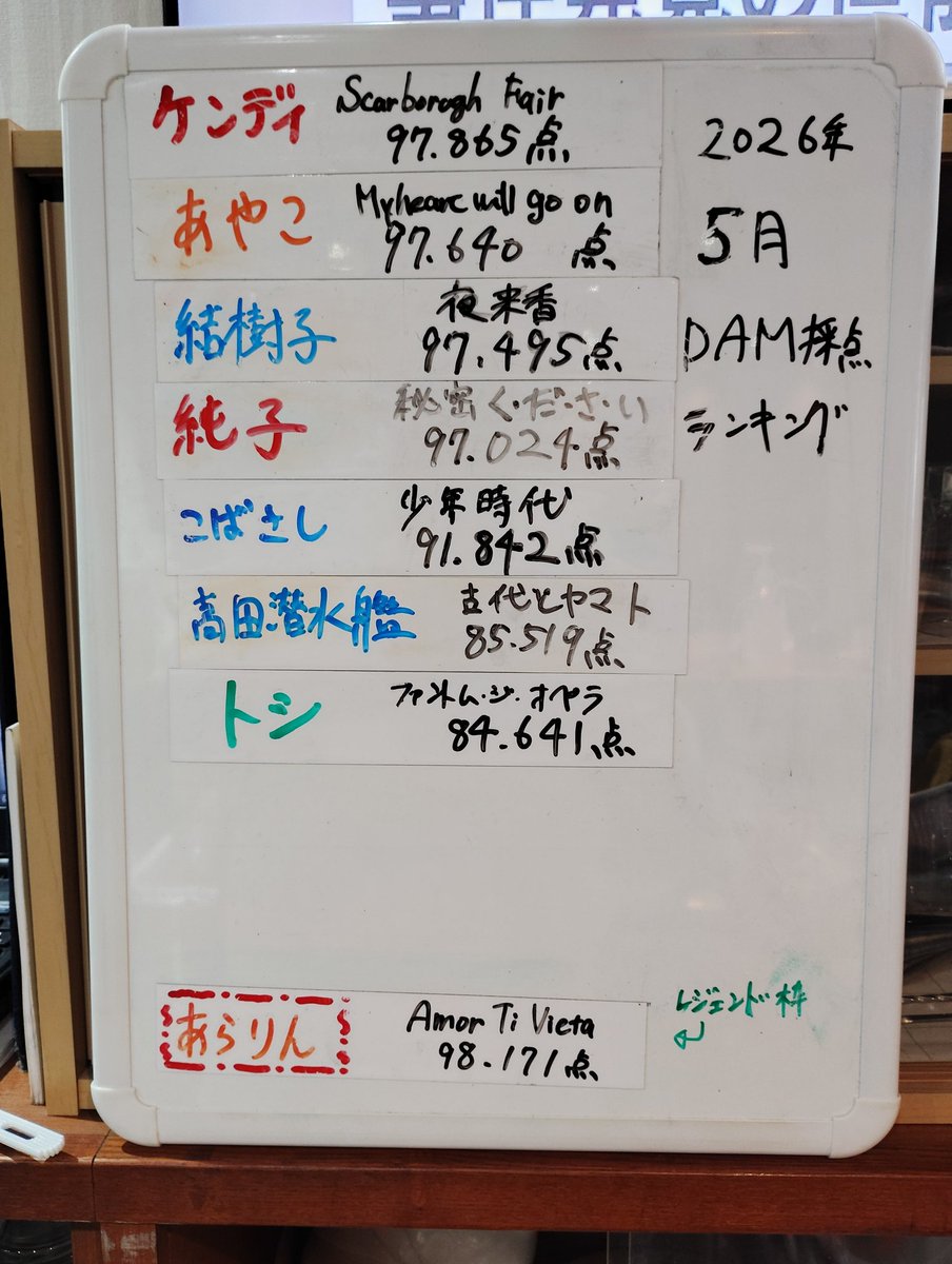 presencafe's tweet photo. 本日は11時から17時まで、店内歌会です。（夜間はお休みです）

各月のDAM採点ランキング一位の方には特製ドリンクを差し上げています。

いろんな方に一位を取って頂きたいです。 https://t.co/vPoVFR6R7U
